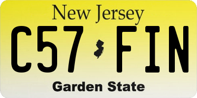 NJ license plate C57FIN