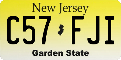 NJ license plate C57FJI