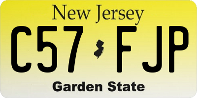 NJ license plate C57FJP