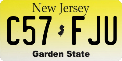 NJ license plate C57FJU