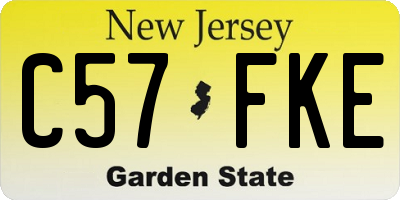 NJ license plate C57FKE