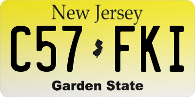 NJ license plate C57FKI