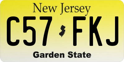 NJ license plate C57FKJ