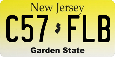 NJ license plate C57FLB
