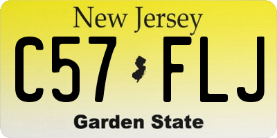 NJ license plate C57FLJ