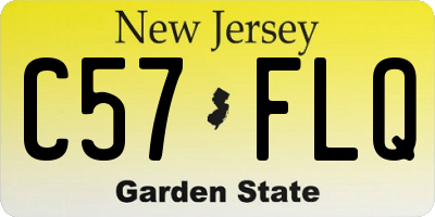 NJ license plate C57FLQ