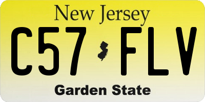 NJ license plate C57FLV