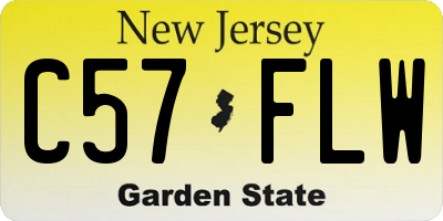 NJ license plate C57FLW