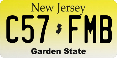 NJ license plate C57FMB