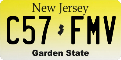 NJ license plate C57FMV