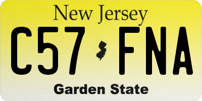 NJ license plate C57FNA