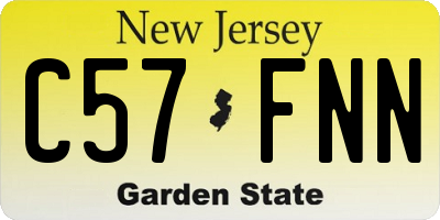 NJ license plate C57FNN