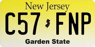 NJ license plate C57FNP