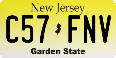 NJ license plate C57FNV