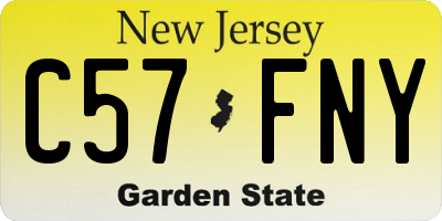 NJ license plate C57FNY