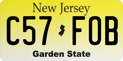 NJ license plate C57FOB