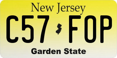 NJ license plate C57FOP