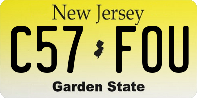 NJ license plate C57FOU