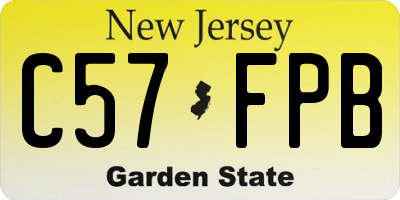 NJ license plate C57FPB