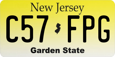 NJ license plate C57FPG