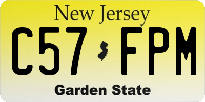 NJ license plate C57FPM