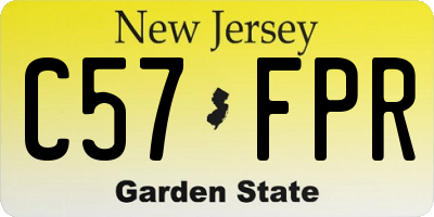 NJ license plate C57FPR