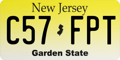 NJ license plate C57FPT
