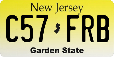 NJ license plate C57FRB