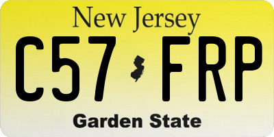 NJ license plate C57FRP
