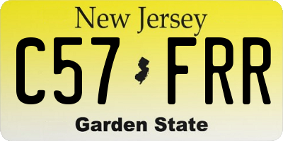 NJ license plate C57FRR