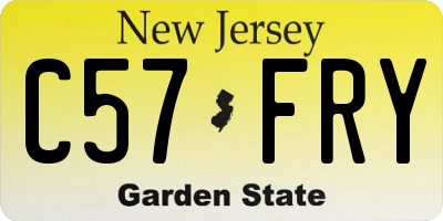 NJ license plate C57FRY