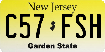 NJ license plate C57FSH