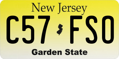 NJ license plate C57FSO