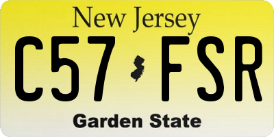 NJ license plate C57FSR