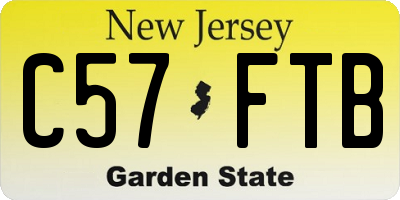 NJ license plate C57FTB