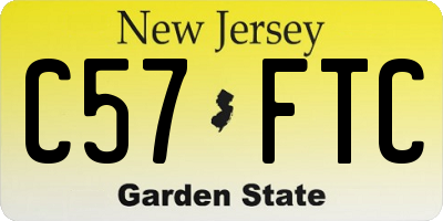 NJ license plate C57FTC