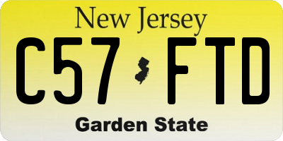 NJ license plate C57FTD