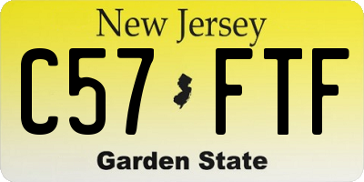 NJ license plate C57FTF