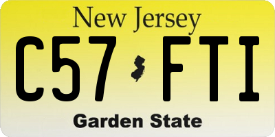 NJ license plate C57FTI