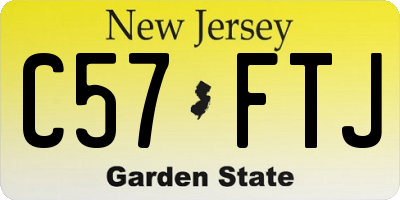 NJ license plate C57FTJ