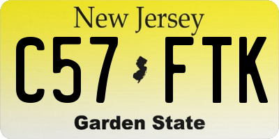 NJ license plate C57FTK