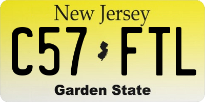 NJ license plate C57FTL