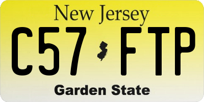 NJ license plate C57FTP