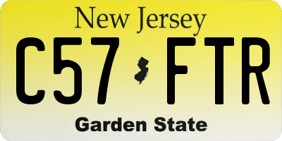 NJ license plate C57FTR