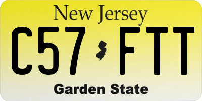 NJ license plate C57FTT
