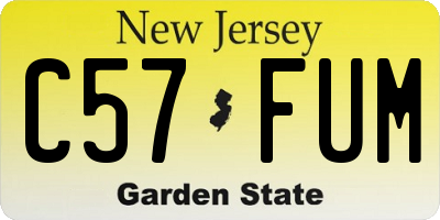 NJ license plate C57FUM