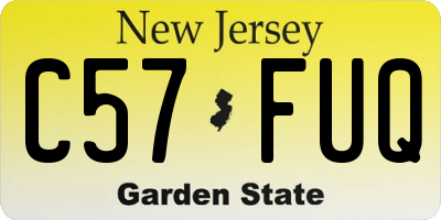 NJ license plate C57FUQ