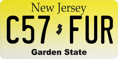 NJ license plate C57FUR