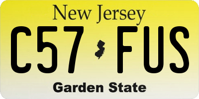 NJ license plate C57FUS