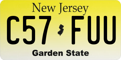NJ license plate C57FUU